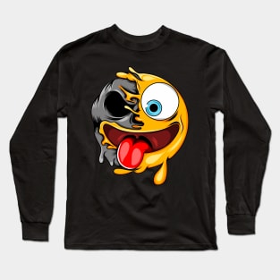 Tongue Zombie Emoji Long Sleeve T-Shirt